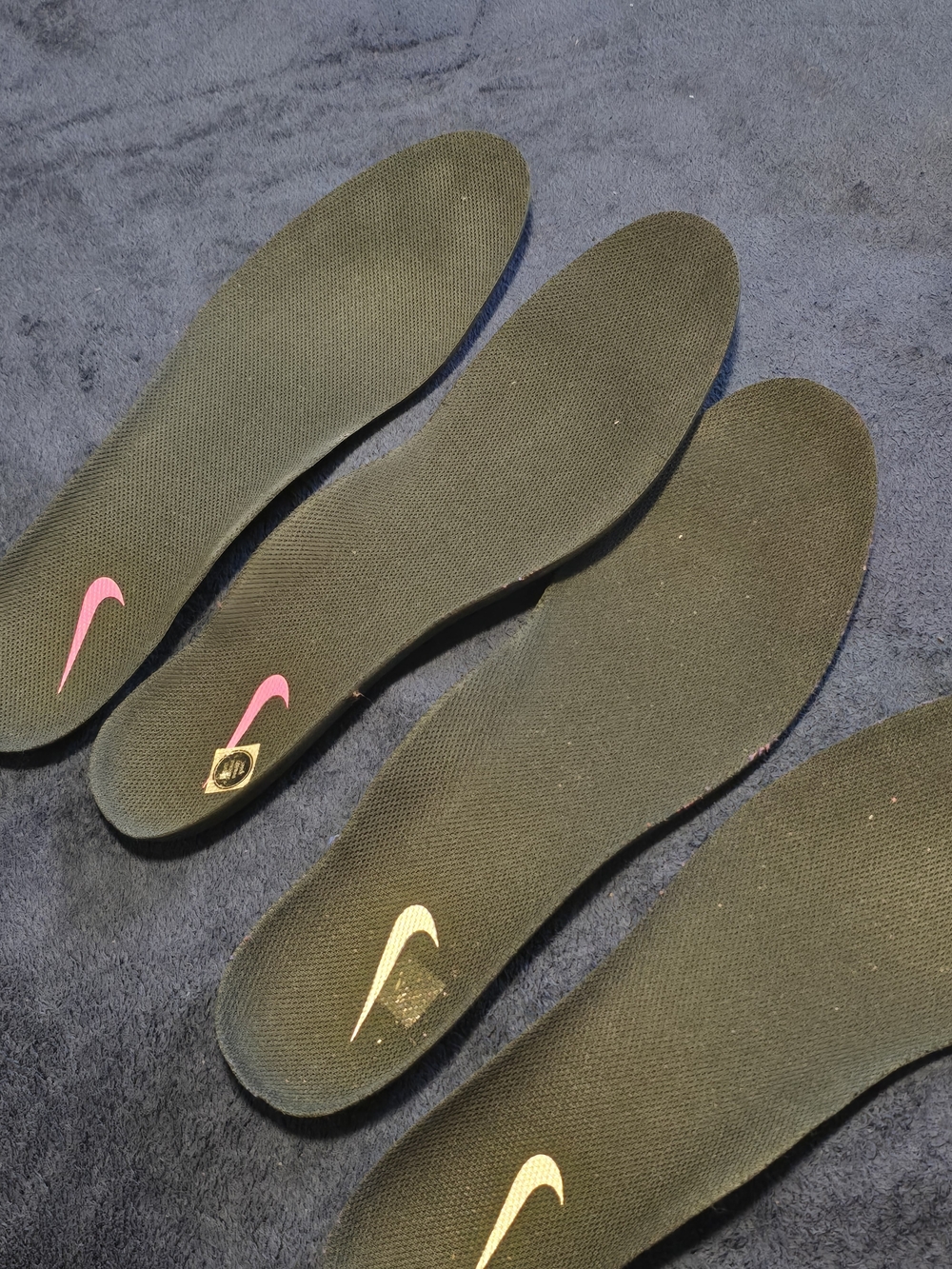 Nike Men Black Insoles with Pink and Gold Swoosh - Cushioned 13 Thin